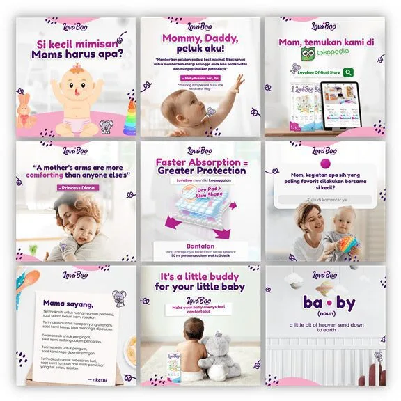 Portfolio Jasa Kelola Instagram Brand Popok Bayi: Lovaboo