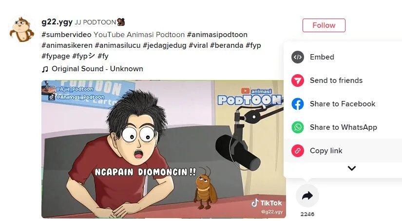PodToon Animasi Lucu di Sosial Media