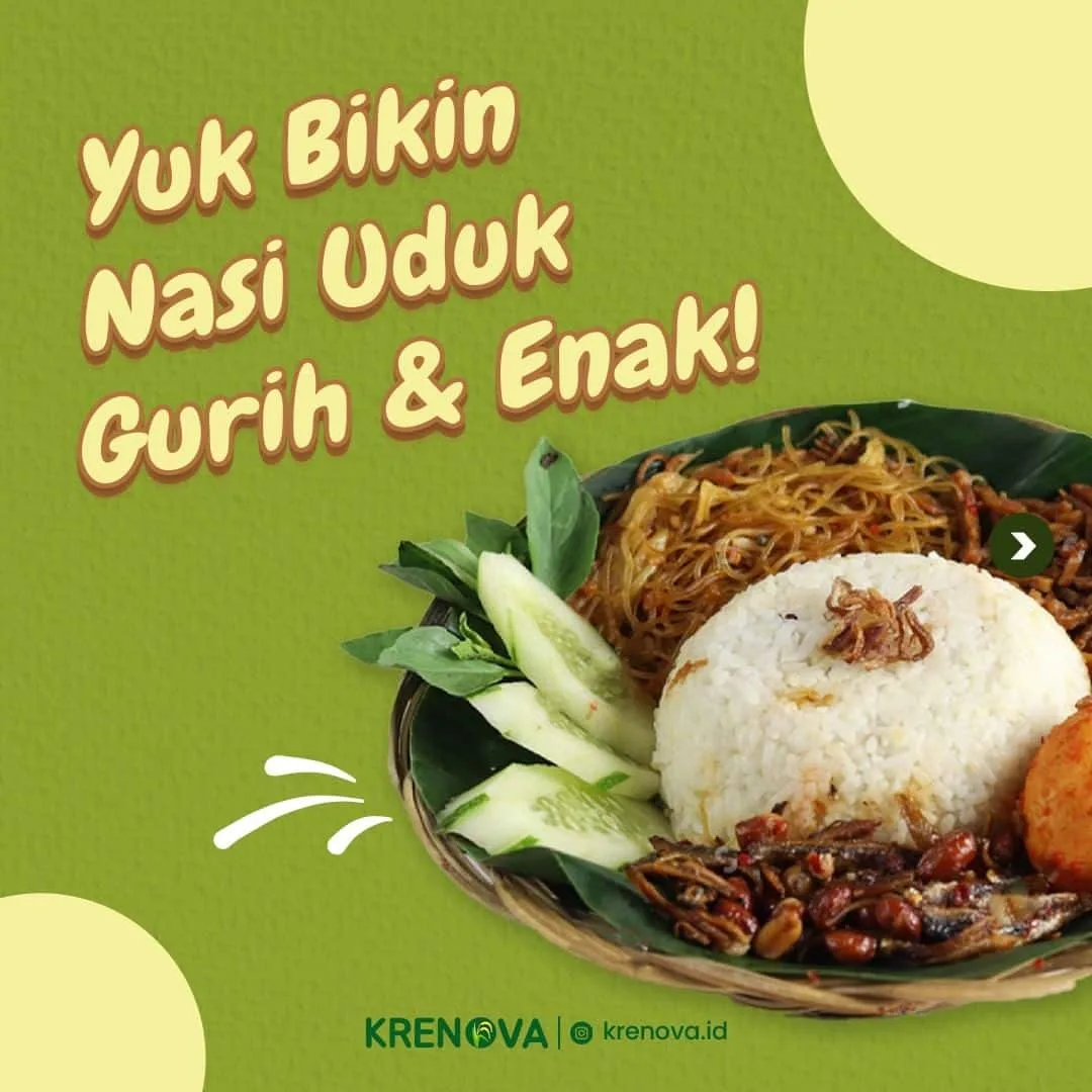 Konten resep nasi uduk menggunakan beras Krenova oleh Creativism