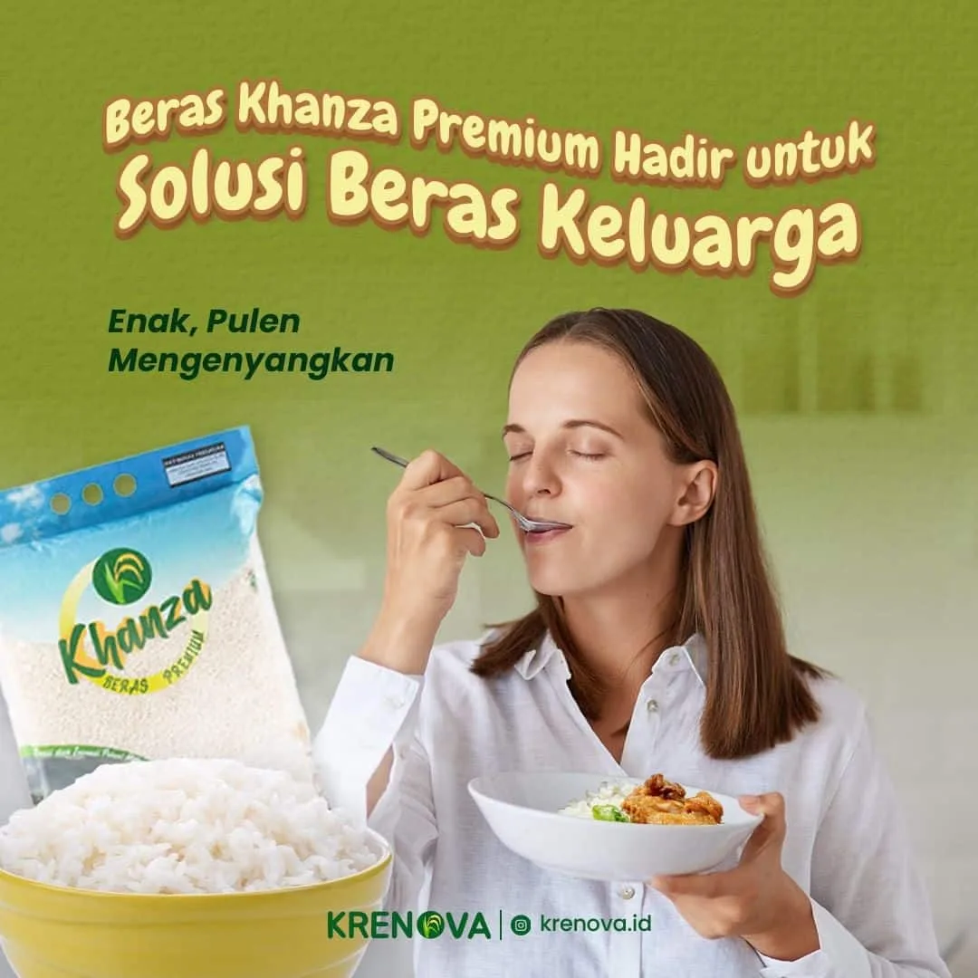 Konten edukasi Krenova tentang solusi beras terbaik untuk keluarga