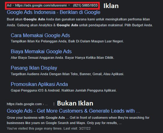 Tampilan Iklan Google Ads