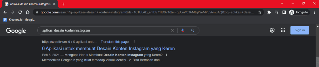 Aplikasi desain konten instagram