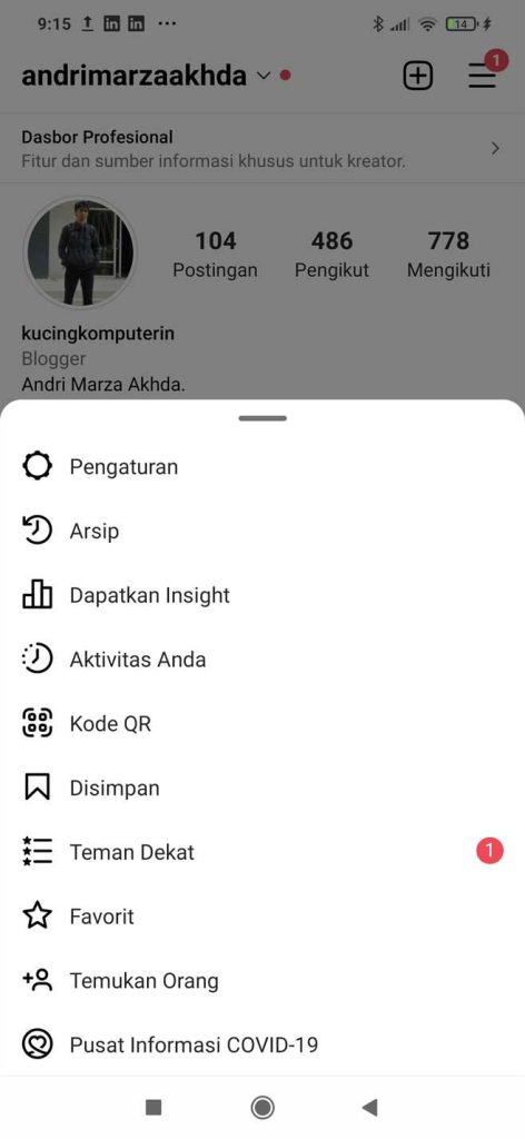 Cara Merubah Jenis Akun Instagram