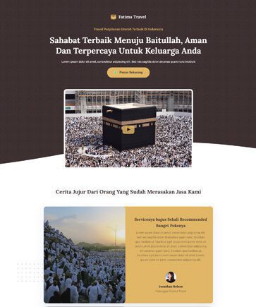 Contoh Landing Page yang Menarik di Bisnis Travel Umroh