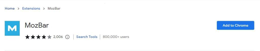 MozBar Chrome Extension