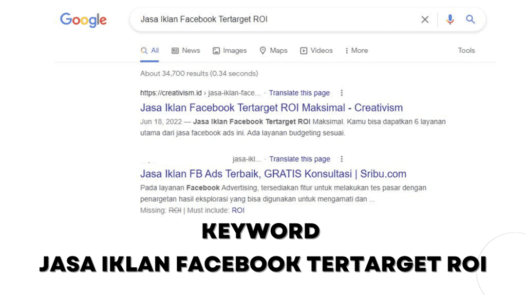 Keyword Jasa Iklan Facebook Tertarget ROI