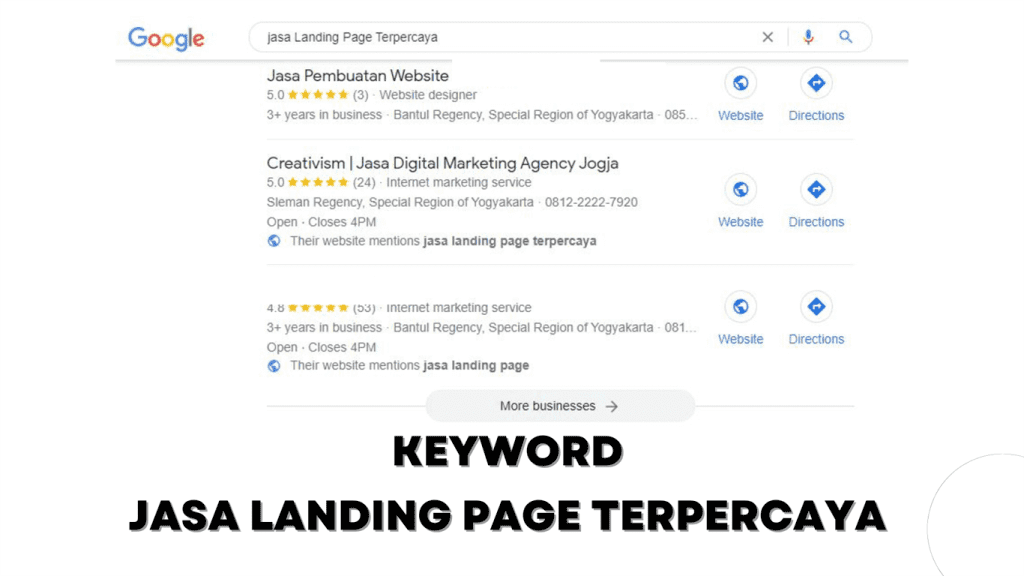Keyword Jasa Landing Page Terpercaya