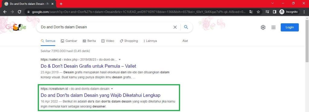 Portofolio Keyword Jasa SEO Terbaik Creativism