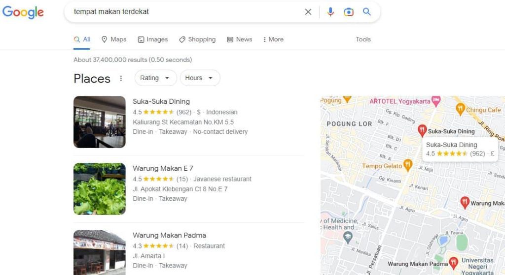 Contoh Penggunaan Local SEO
