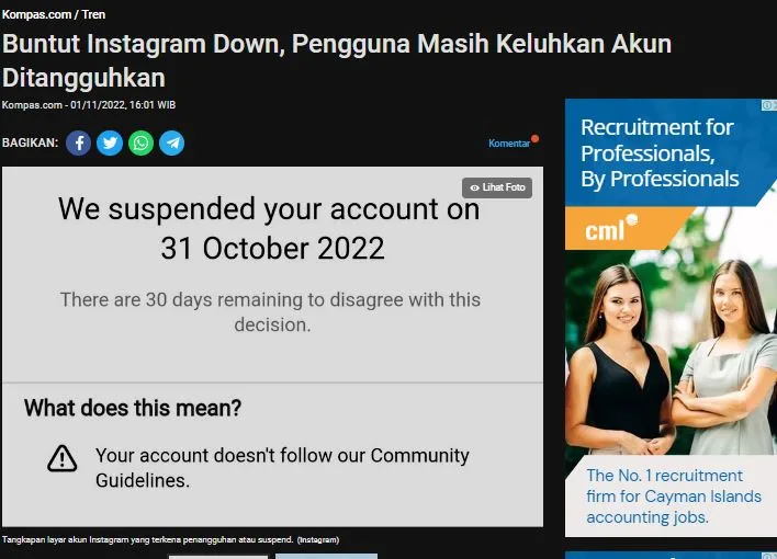 Berita Instagram Down