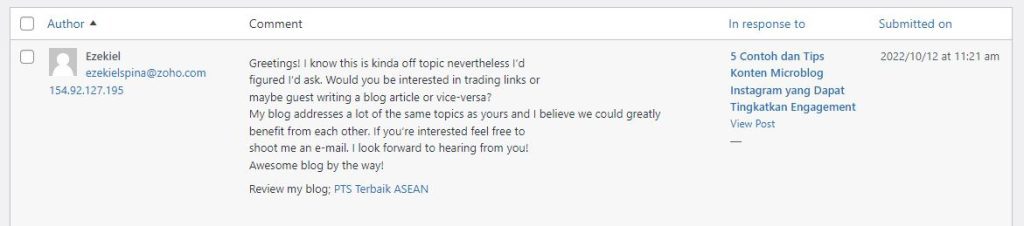 Spam Komentar