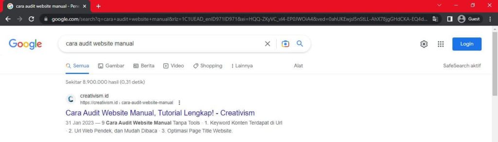 Cara Audit Website Manual