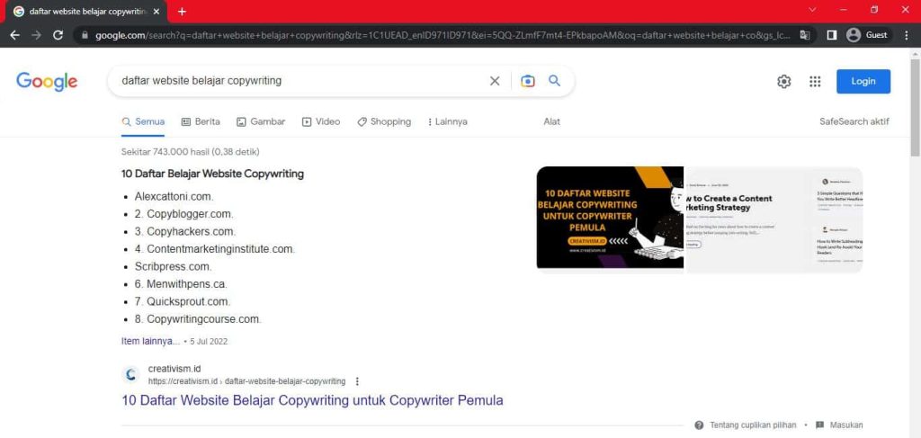 Portofolio Keyword Jasa SEO Bulanan Jogja Terbaik