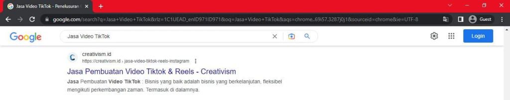Landing Page Jasa Video TikTok