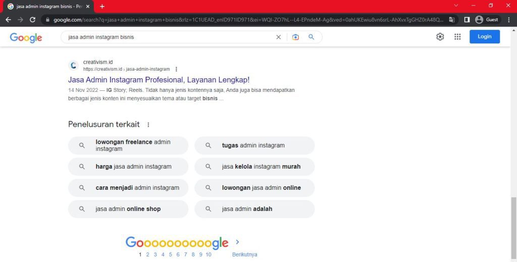 Portofolio Keyword Agency Creativism