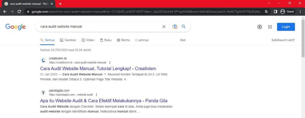 Cara Audit Website Manual