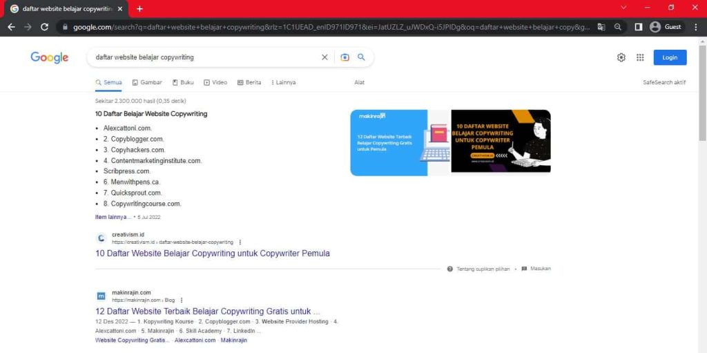 Daftar Website Belajar Copywriting