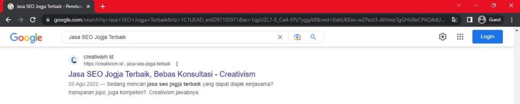 Portofolio Jasa SEO Creativism