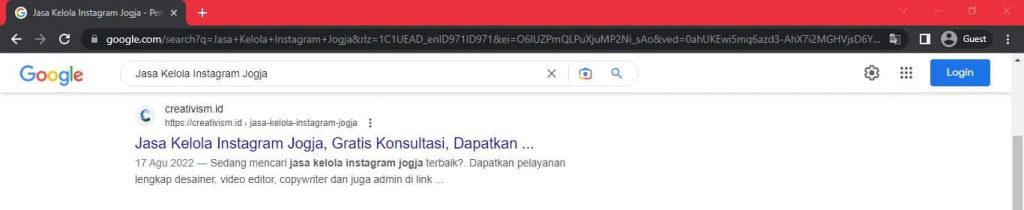 Portofolio Keyword Jasa SEO Bulanan