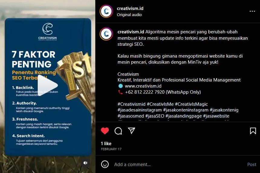 Faktor Ranking Website di Google