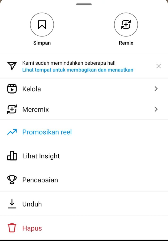 Menu Baru Instagram