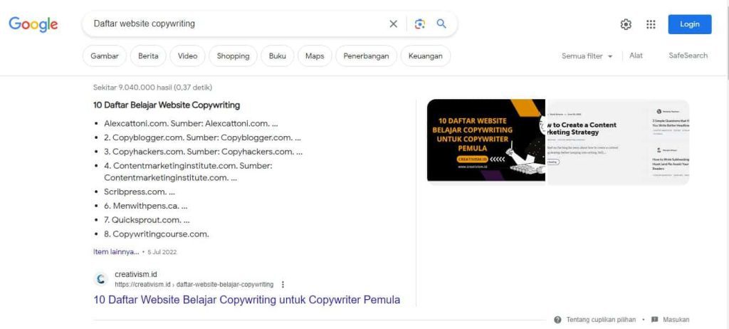 Portofolio Jasa SEO Medan Creativism