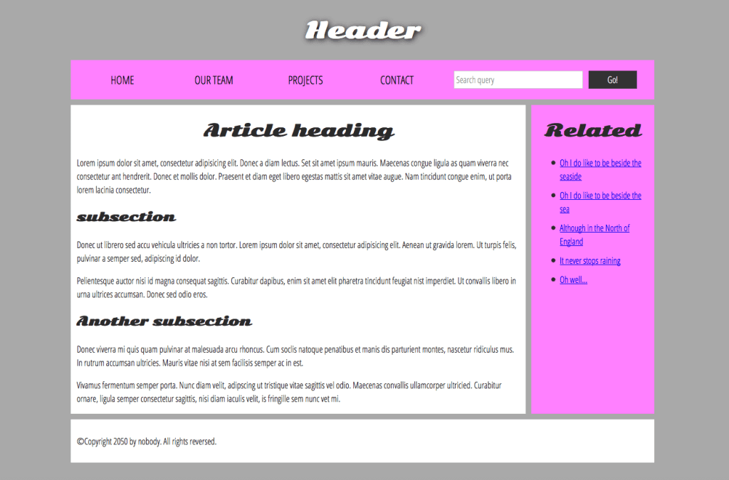 Contoh Struktur Website Sederhana