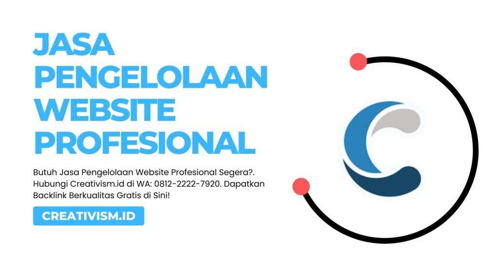Jasa Pengelolaan Website Profesional Terbaik, Creativism!