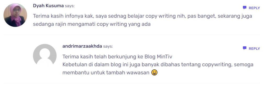 Pembaca Memberikan Komentar di Blog Creativism