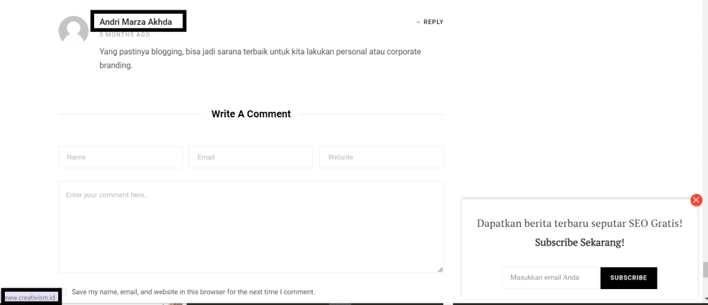 Contoh Komentar Saat Blogwalking