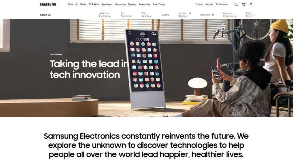 Contoh Halaman About Us Samsung