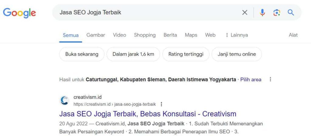 Portofolio Keyword Jasa SEO Jogja Terbaik