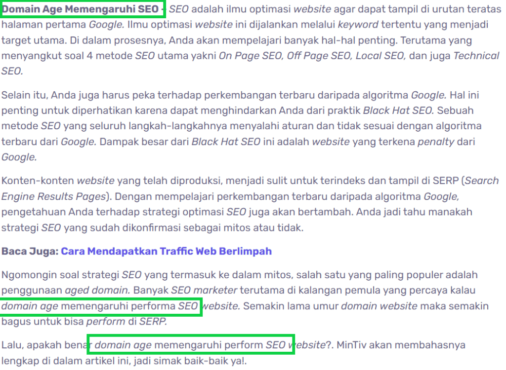 Kata Kunci Utama Muncul di Intro Artikel