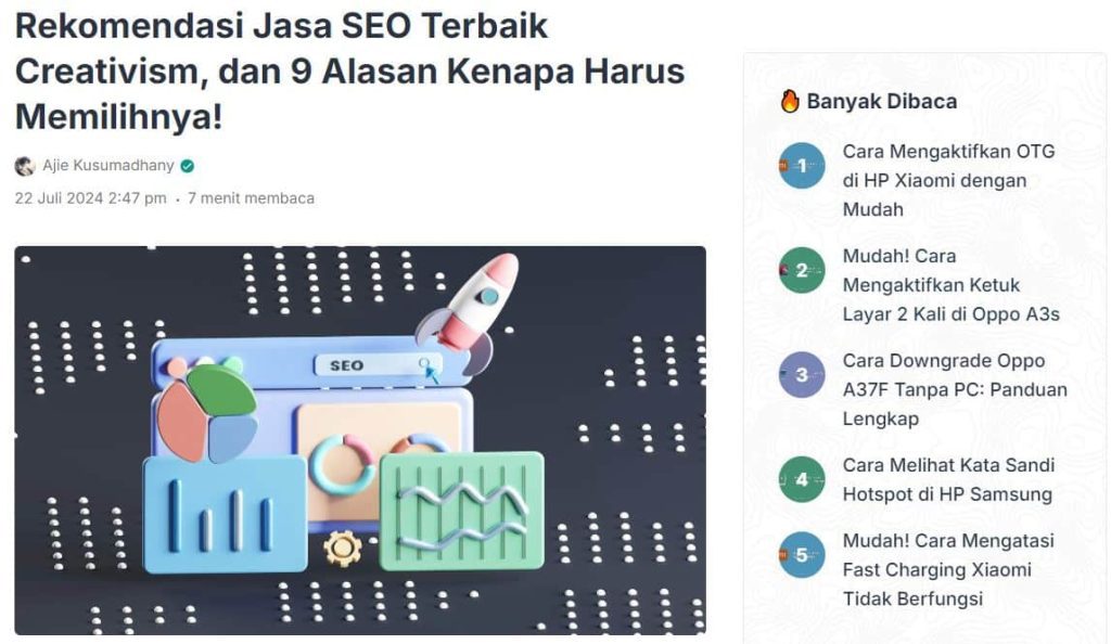 Layanan Backlink dari Jasa Optimasi Website Jogja Terbaik Creativism