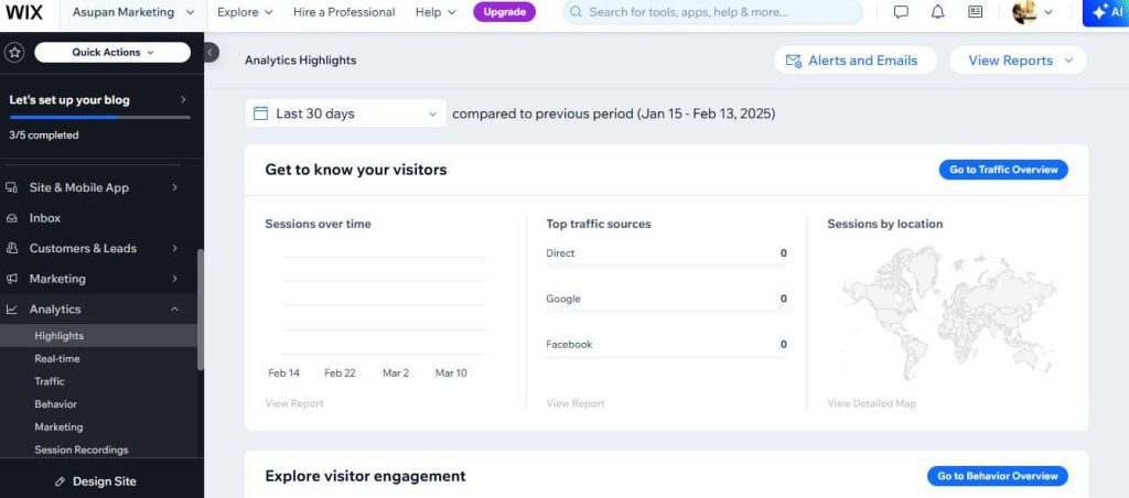 Cara Menjalankan SEO Wix, Manfaatkan Fitur Analytics dari Wix