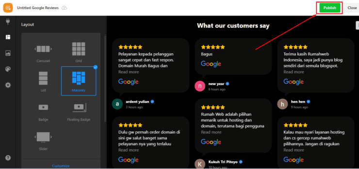 Menambahkan Google Reviews di Location Page