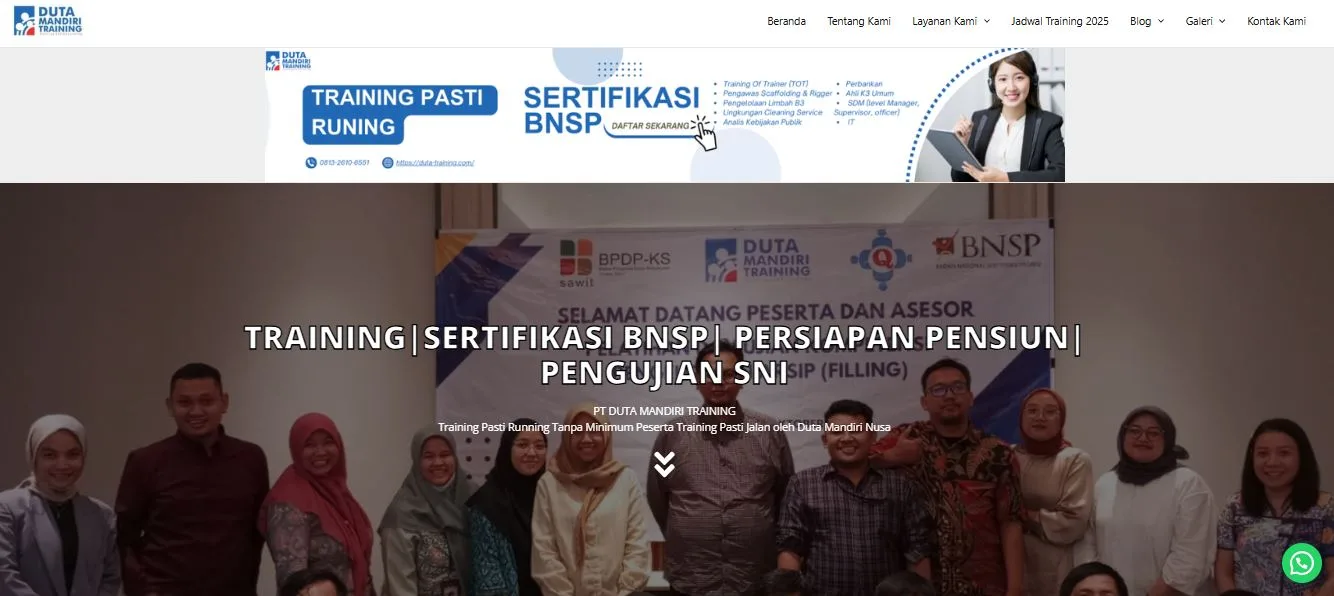 Website Duta Training Klien Jasa SEO Creativism