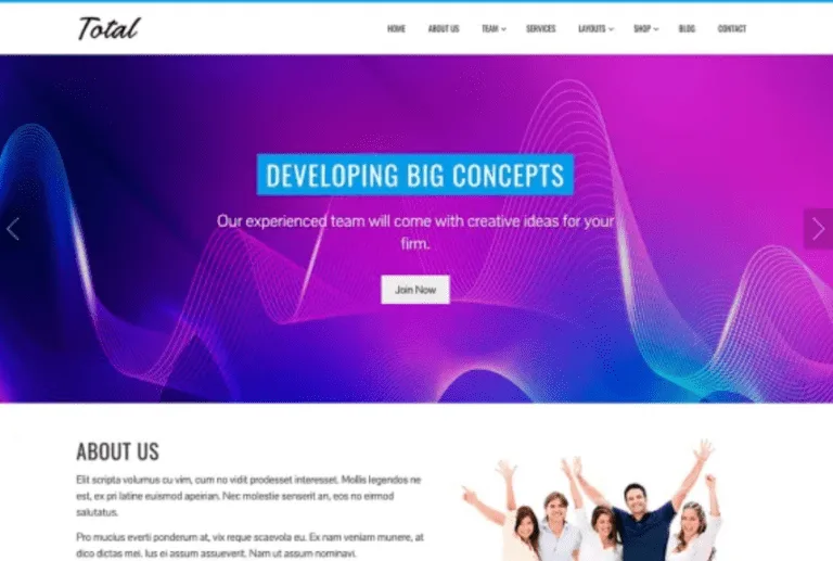 Template Web Company Profile Total Theme