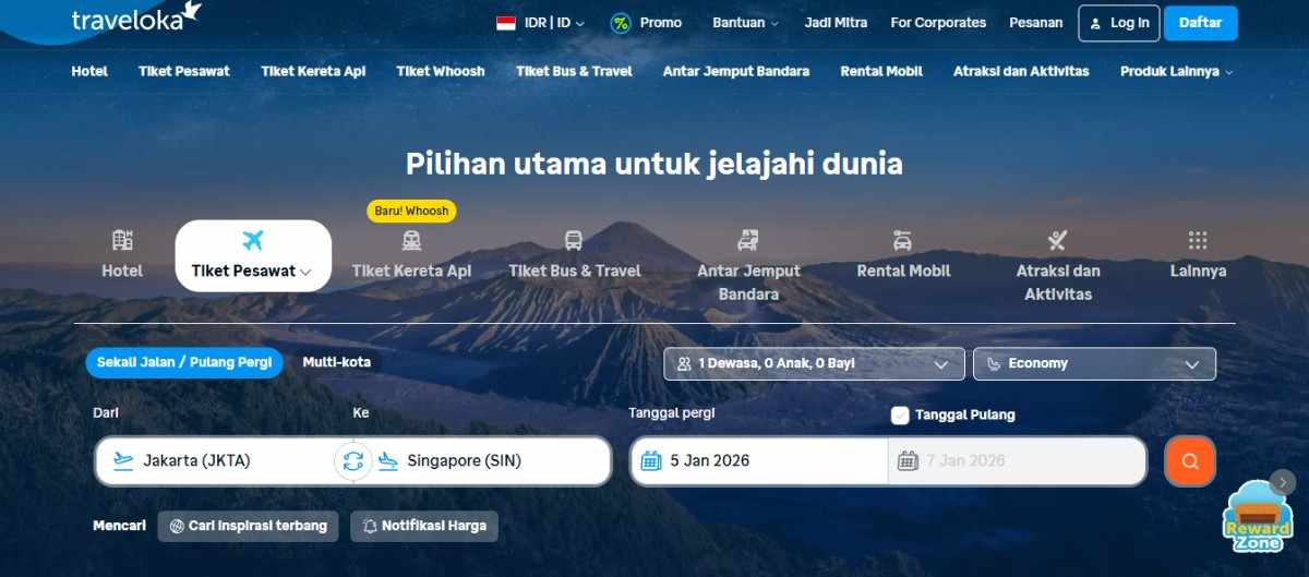 Contoh Web Traveloka