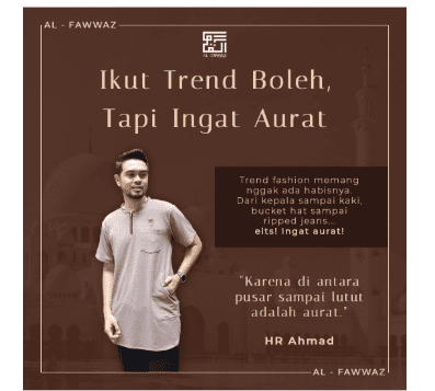 Konten edukasi fashion syari tentang aurat dari Al Fawwaz