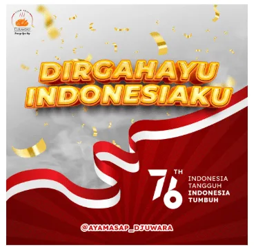 Konten Greeting HUT RI ke-76, post pertama yang tayang di akun @ayamasap_djuwara