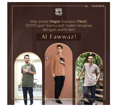 Konten OOTD syari dengan outfit Al Fawwaz