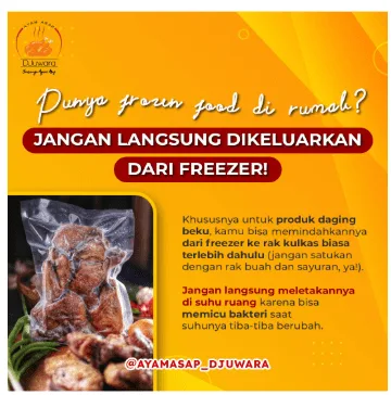 Konten tips menyajikan frozen food: cairkan, goreng atau bakar, nikmati