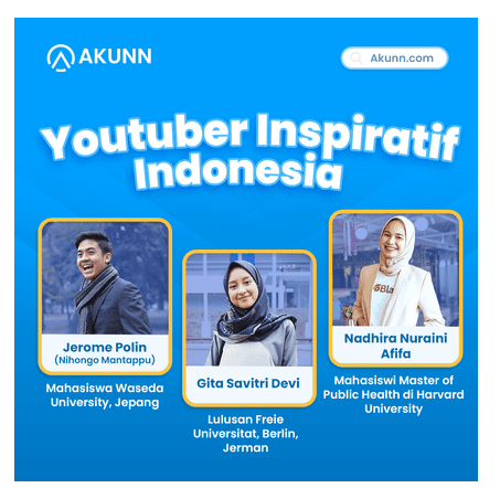 Konten inspirasi featuring Youtuber Indonesia Jerome Polin Gita Savitri Nadhira Afifa