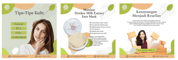 Variasi Konten - Edukasi Skin Types, Manfaat Produk, dan Program Reseller