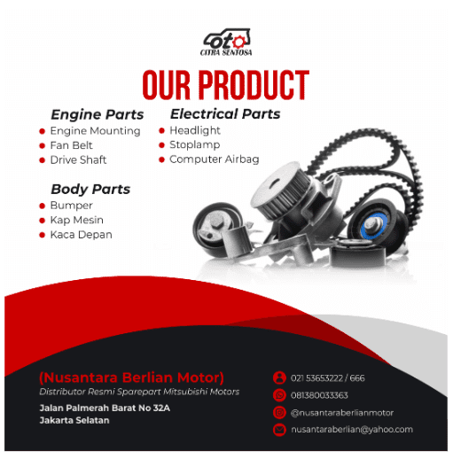 Desain Our Product Nusantara Berlian Motor menampilkan range sparepart