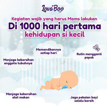 Konten edukasi Instagram Tips Merawat Bayi di 1000 Hari Pertama Kehidupannya oleh Lovaboo