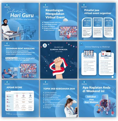 Grid konten Instagram aveecena.id yang diproduksi Creativism