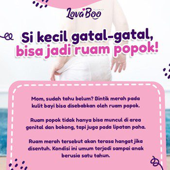 Konten edukasi kesehatan tentang ruam popok dan cara mengatasinya dari Lovaboo Instagram