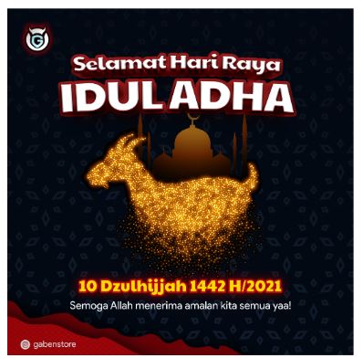 Konten ucapan Hari Raya Idul Adha 2021 dari Gaben Store